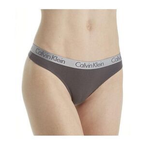 CALVIN KLEIN RADIANT COTTON THONG PANTIES Sz L WOMEN'S UNDERWEAR GRAY